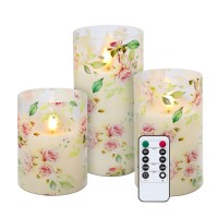 Wholesale 3PCS LED Flameless Flickering Candles Set with Remote Control - AA Battery Operated Handcrafted Decor