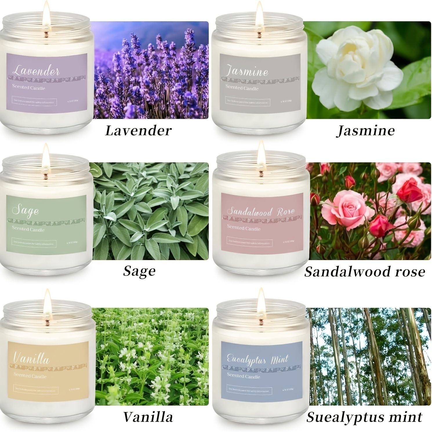 Wholesale 6-Pack Scented Candles Gift Set 300 Hours Long Burning Aromatherapy Candles