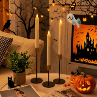 Wholesale 6pcs LED Flameless Conical Candles with Remote Control – Battery Operated Flickering Taper Candles