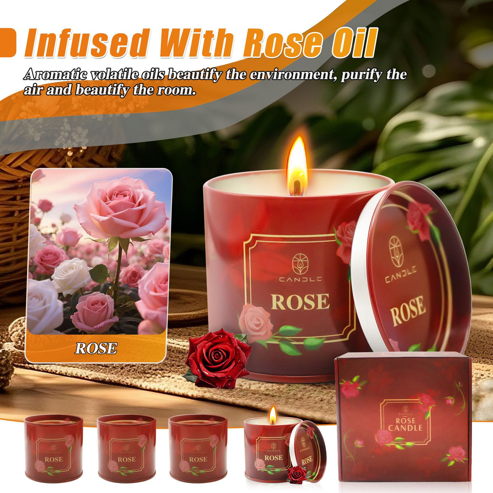 Wholesale 4-Pack Natural Soy Wax Scented Jar Candles – Extra Long Burn Time Aromatherapy Gift Set for Mothers Day, Bir