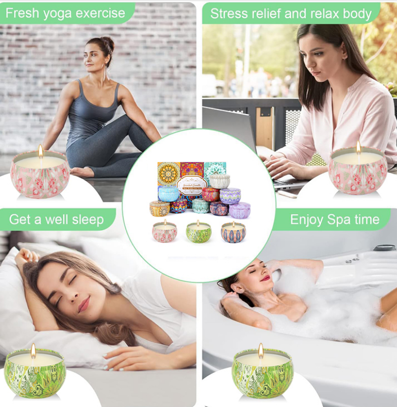 Wholesale 12pcs 2.2oz Natural Soy Wax Scented Candles – Essential Oil Aromatherapy Gift Set for Women