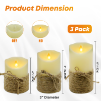 Wholesale 3pcs LED Flameless Candles Set with 10-Key Remote Control & 24-Hour Timer – Battery Operated Flickering