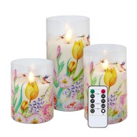 Wholesale 3PCS LED Flameless Flickering Candles Set with Remote Control