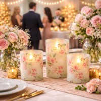 Wholesale 3PCS LED Flameless Flickering Candles Set with Remote Control - AA Battery Operated Handcrafted Decor