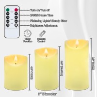 Wholesale 3 Packs 3D Light Heads Flashing LED Flameless Candles – Battery Operated Cylindrical Candles with Remote Cont