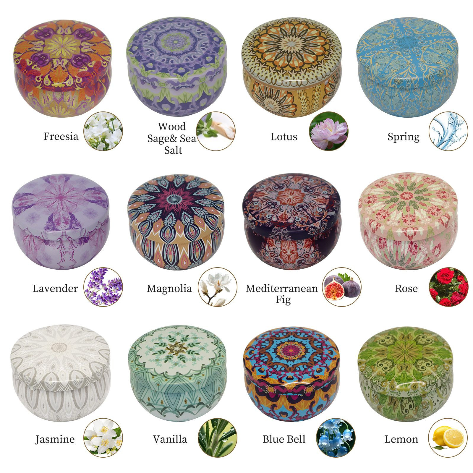 Wholesale 12PCS Soy Wax Scented Candles Set - Essential Oil Candles Gift for Women