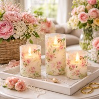 Wholesale 3PCS LED Flameless Flickering Candles Set with Remote Control - AA Battery Operated Handcrafted Decor
